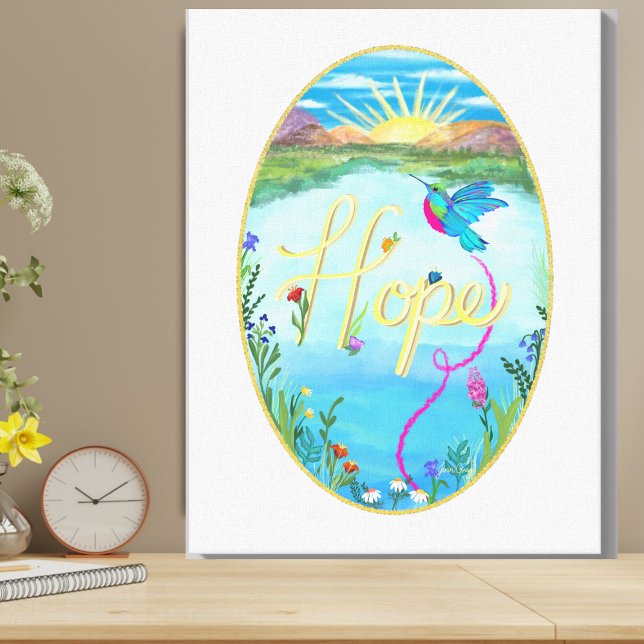 Toile Colibri, Espoir, Peinture, Art, OEuvre murale (Hummingbird, Hope, Artwork, Art, Painting, Floral, Scenic, Nature, Bird, Flowers, #hummingbird #art)