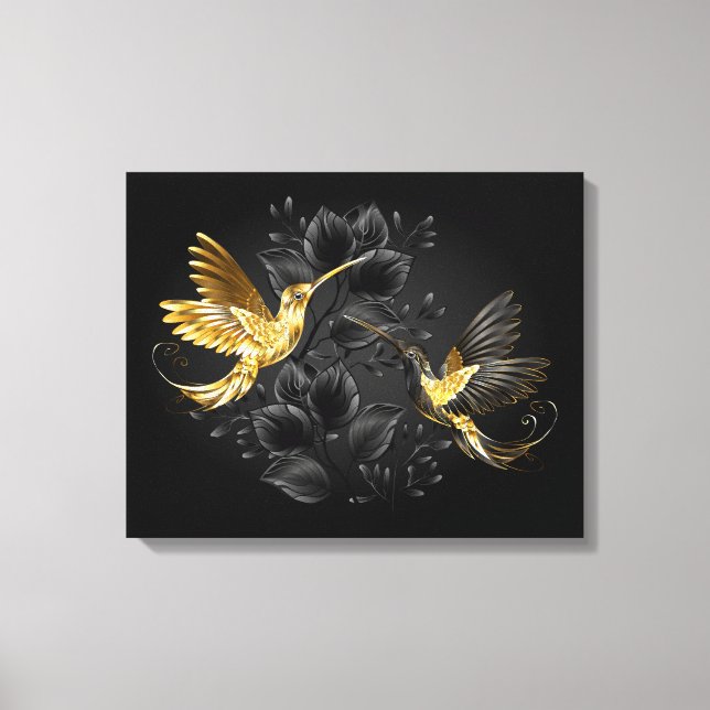 Toile Colibri noir et or (Recto)