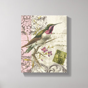 Toile Colibri vintage...toile étirée
