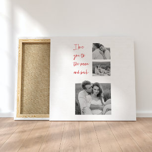 Toile Collage Couple Photo & Citation romantique Amour V