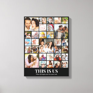 Toile Collage de photos 30 images 12x16 18x24 24x32 30x4