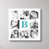 Toile Collage de photos de famille monographique p