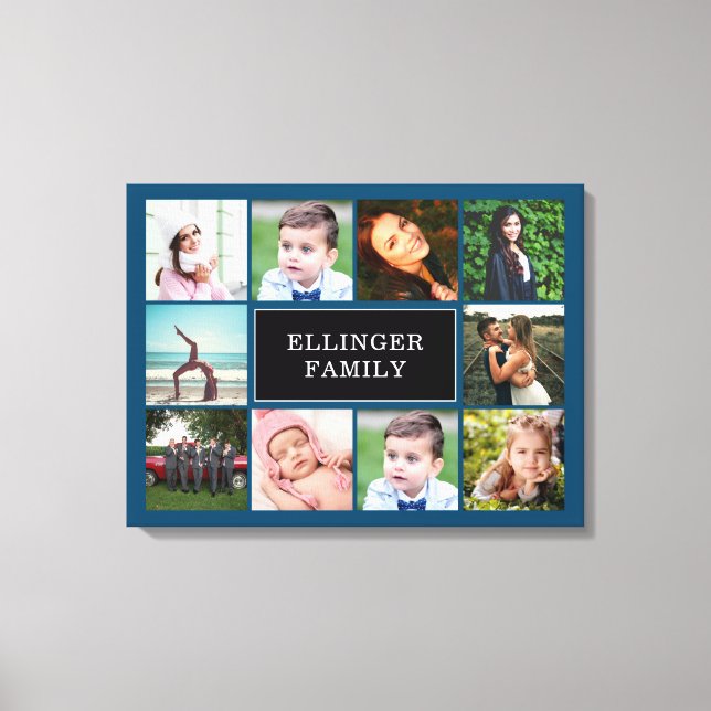 Toile Collage de photos familiales Turquoise Bleu person (Recto)