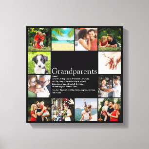 Toile Collage de photos grands-parents amusant citation 