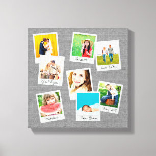 Toile Collage de photos Instagram éparpillé