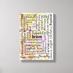 Toile Collage des mots d'affirmation