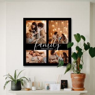 Toile Collage moderne de grande famille de 4 photos