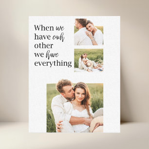 Toile Collage moderne Photo Romantique Couple Citation C