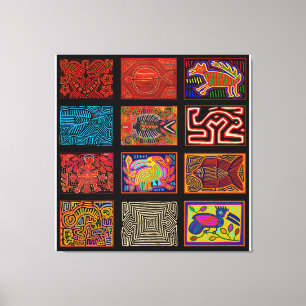 Toile Collage Mola Indien Kuna