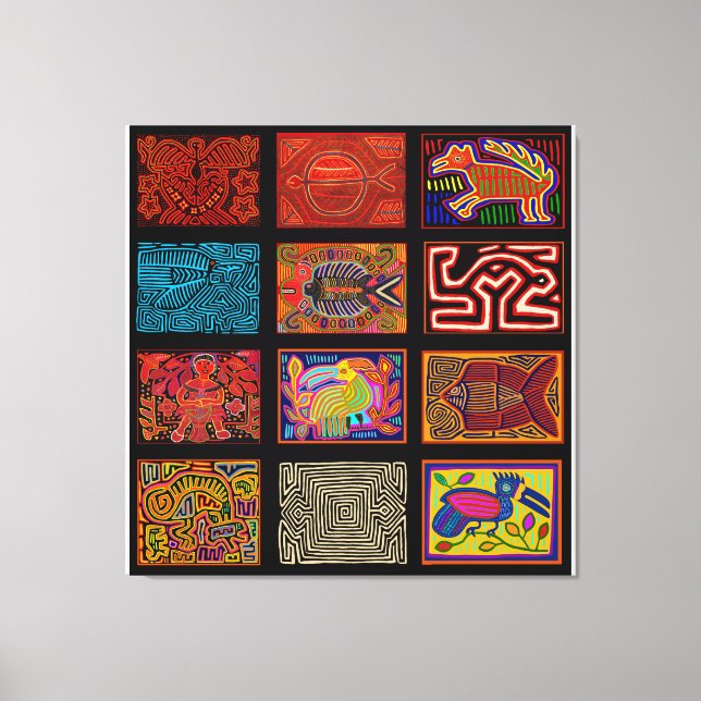 Toile Collage Mola Indien Kuna (Recto)
