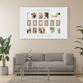 Toile Collage mural moderne de famille personnalisable d