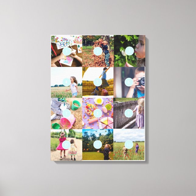 Toile Collage photo Ajouter votre propre 12 Photos perso (Recto)