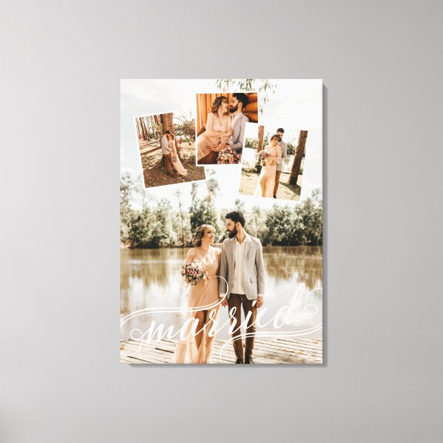 Toile Collage photo de Mariage de script Tourbillonnant  (Recto)