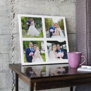 Toile Collage photo de mariage Four Square blanc .75