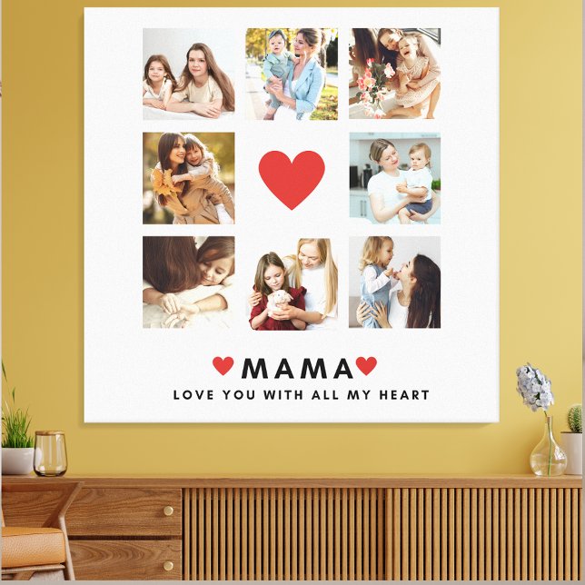 Toile Collage Photo Maman We Love You Best Mother Cadeau (Créateur téléchargé)