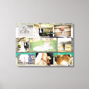 Toile Collage photo Mariage personnalisé Art mur