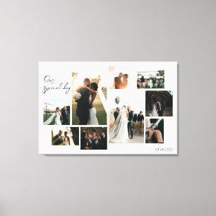 Toile Collage photo mariage simple et moderne