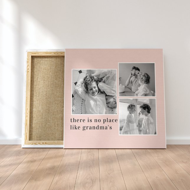 Toile Collage Photo Pastel Pink Meilleur grand-mère Pois (Créateur téléchargé)