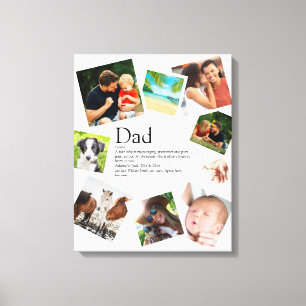 Toile Collage photo personnalisé avec le nom de Papa Déf