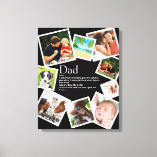 Toile Collage photo personnalisé avec le nom de Papa Déf