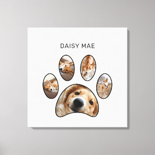 Toile Collage photo personnalisé Empreinte de patte pers