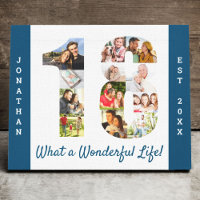 Collage photo set in Numéro 18 Blue White Custom