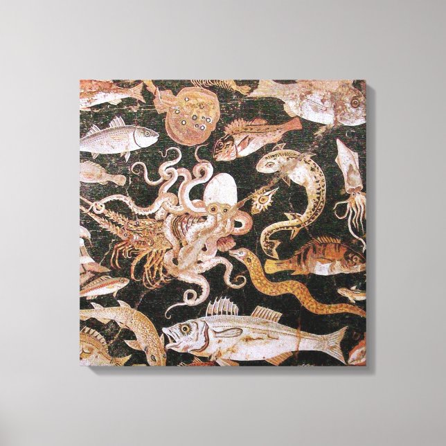 TOILE COLLECTE POMPEII / OCÉAN - SCÈNE DE VIE MARINE (Recto)