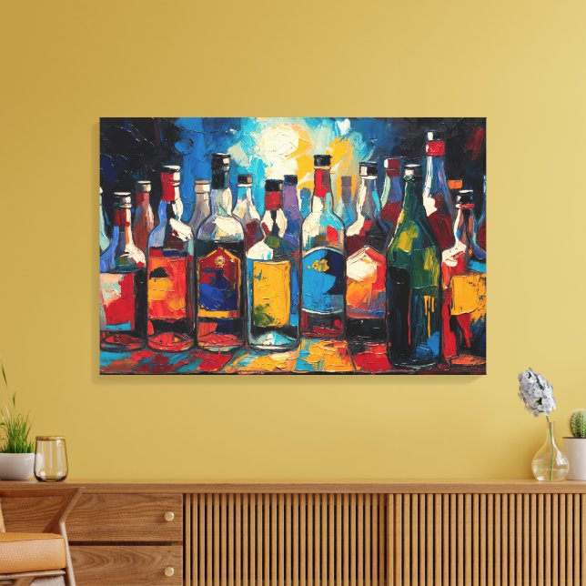 Toile "Collection de bouteilles de la étagère de bar" (S (Insitu(Salon))