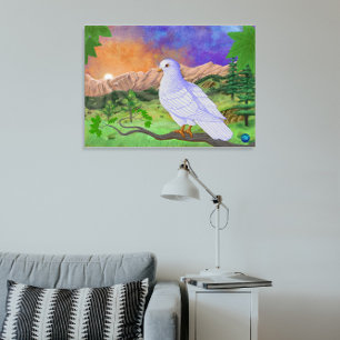 Toile Colombe Magnifique Paysage Vibrant