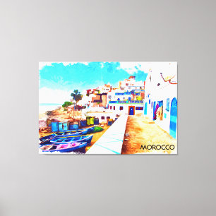 Toile Coloré Maroc Voyage Aquarelle