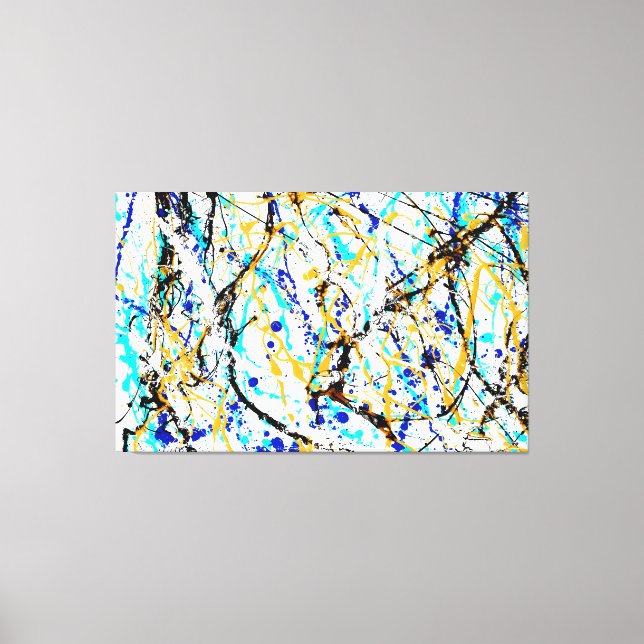 Toile COLORÉ SPLATTER LIX - Peinture d'action -Abstrait- (Recto)