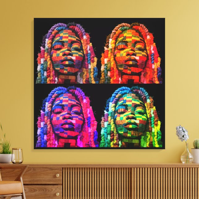 Toile Colorful Black Women Stretched Canvas Print (Insitu(Salon))