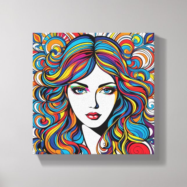 Toile Colorful Face Canvas Print (Recto)