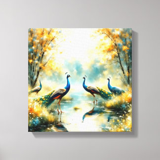 Toile Colorful Peacocks Canvas Art