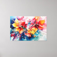 Colorful Watercolor Flowers Vibrant Art
