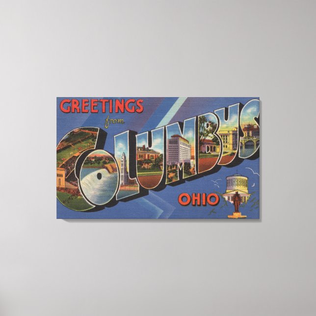 Toile Columbus, Ohio - Scènes de grandes lettres 2 (Recto)