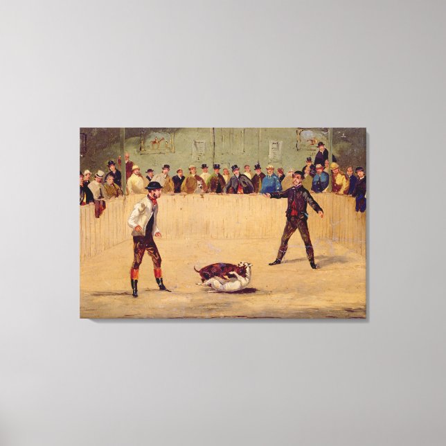 Toile Combat de chiens (huile sur papier) (Recto)