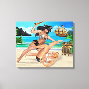 TOILE COMBAT DE FILLE PIRATES