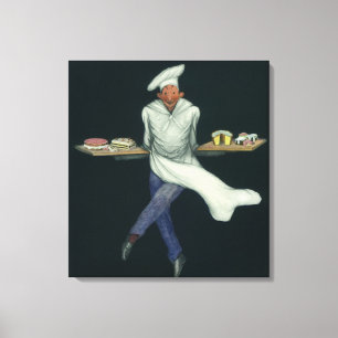 Toile Commerce alimentaire vintage, boulanger avec desse