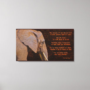 Toile Compassion - Eléphant & Citation Littéraire - Rust