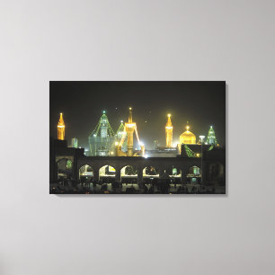 Toile Complexe du sanctuaire de l'Imam Reza la nuit, Mac
