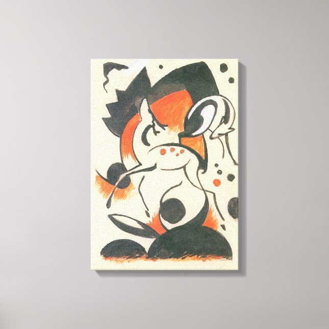 Toile Composition avec deux cerfs par Franz Marc (Recto)