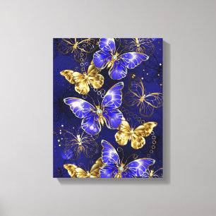 Toile Composition avec papillons Sapphire