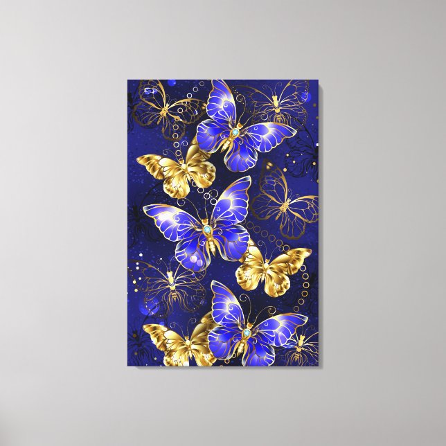 Toile Composition avec papillons Sapphire (Recto)