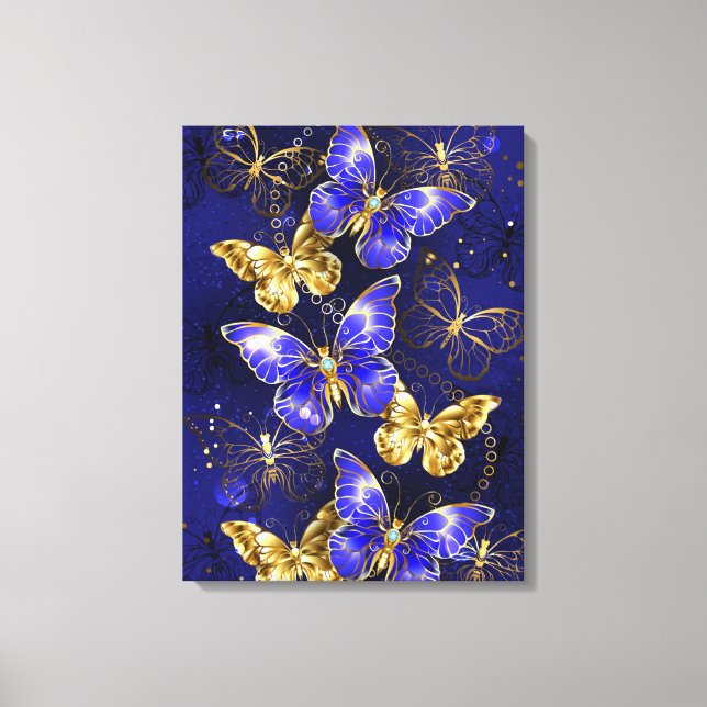 Toile Composition avec papillons Sapphire (Recto)