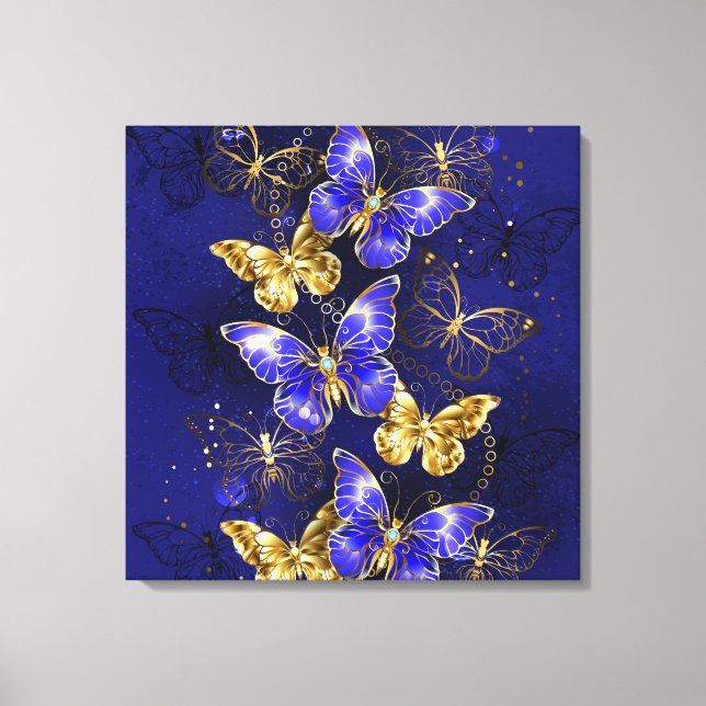 Toile Composition avec papillons Sapphire (Recto)