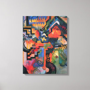 Toile Composition colorée par August Macke, Art Vintage