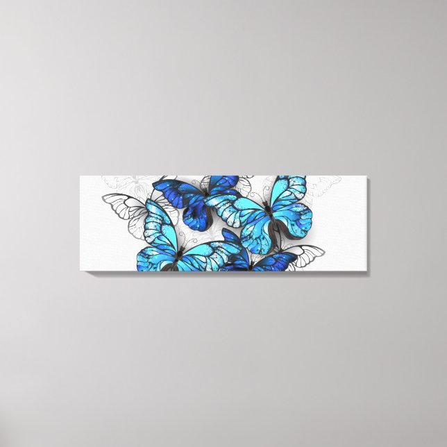 Toile Composition des White and Blue Butterflies (Recto)