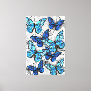 Toile Composition des White and Blue Butterflies