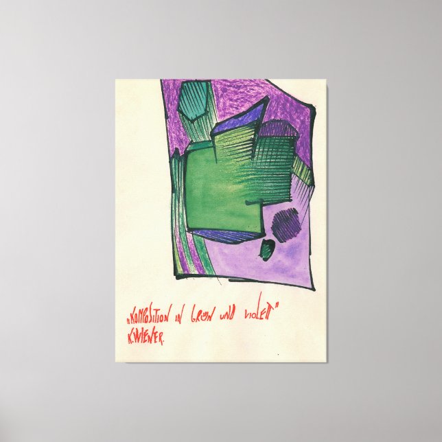 Toile Composition en vert et violet ( (Recto)